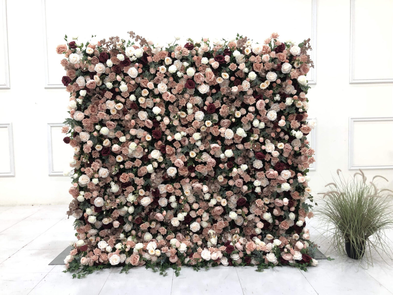 Blush Rose Flower Wall Backdrop Rental - Jay’s Party Shop